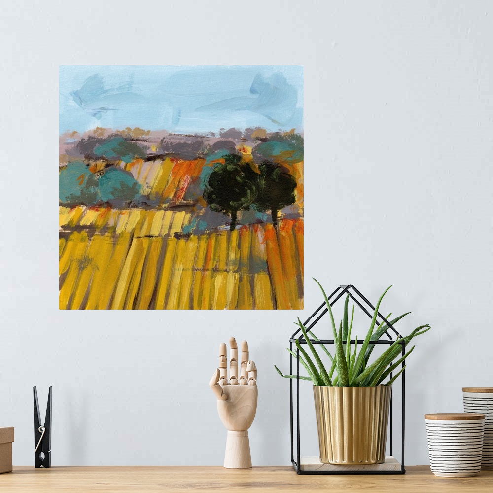 A bohemian room featuring Wheat Crop I
