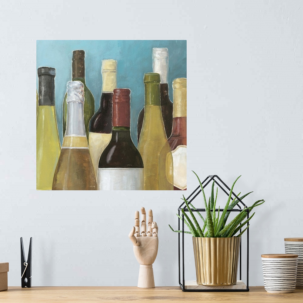 A bohemian room featuring Wine Bottles II