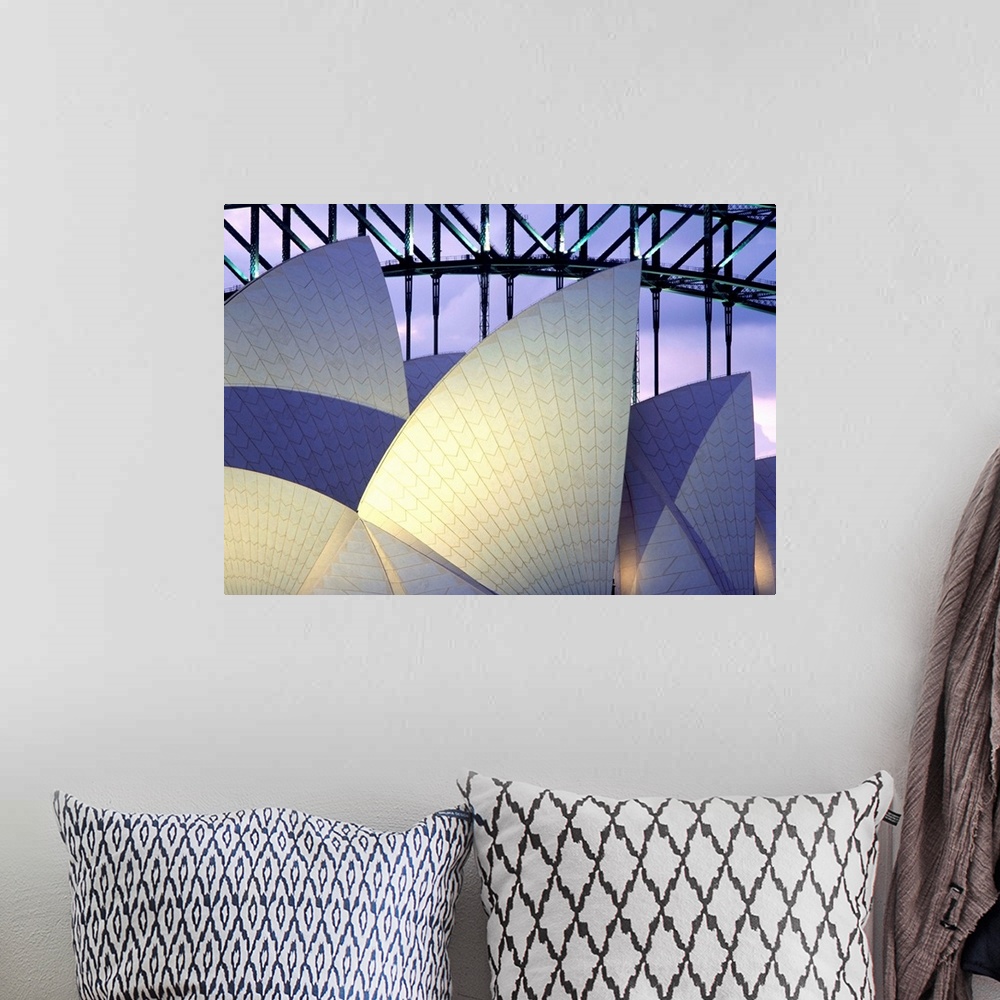 A bohemian room featuring Looking Over The Opera House To The Sydney Harbor Bridge, Close Up