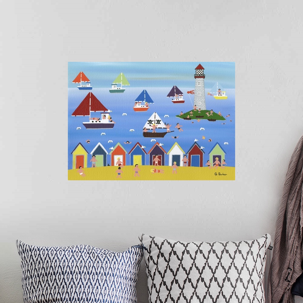 A bohemian room featuring Boats in Lighthouse Bay