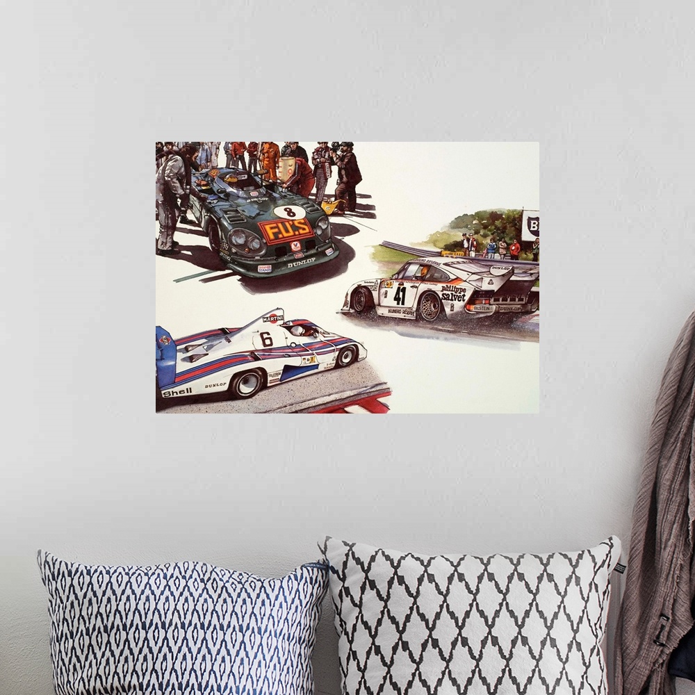 A bohemian room featuring Porche 926 and Porche 935 at the Le Mans and Grand Prix.