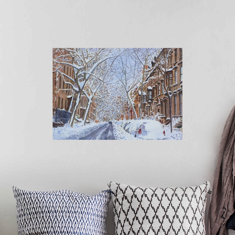 A bohemian room featuring Snow, Remsen Street, Brooklyn, NY, 2012
