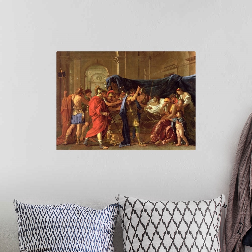 A bohemian room featuring BAL28594 The Death of Germanicus, 1627  by Poussin, Nicolas (1594-1665); oil on canvas; Minneapol...