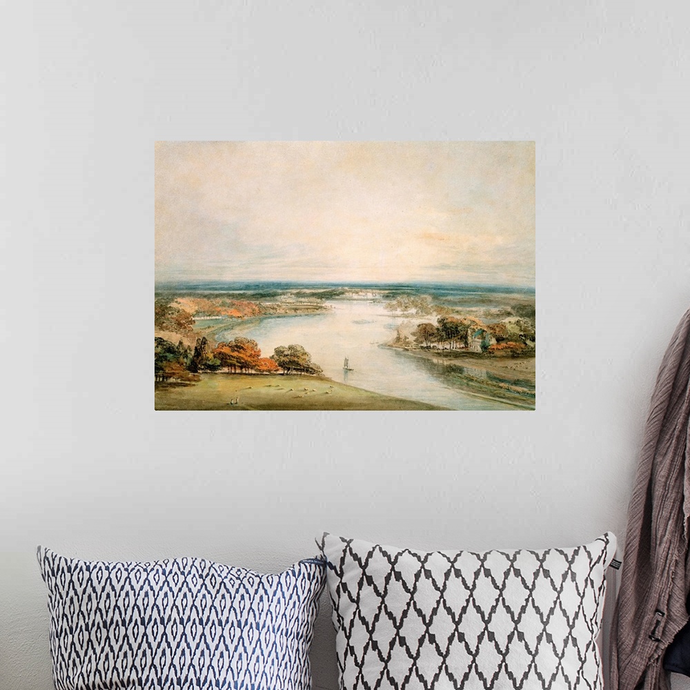A bohemian room featuring AGN49555 Credit: The Thames from Richmond by Joseph Mallord William Turner (1775-1851)Private Col...