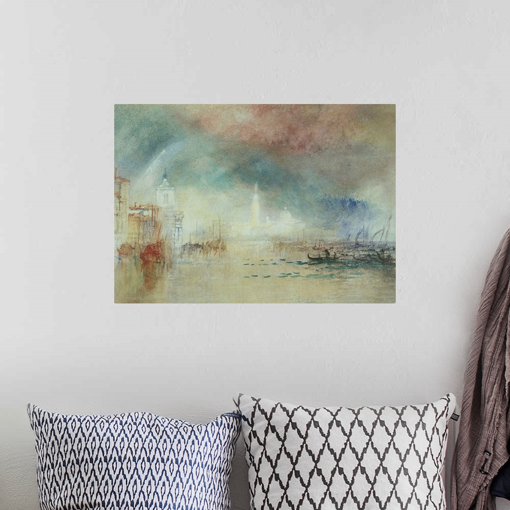 A bohemian room featuring AGN69993 Credit: View of Venice from La Giudecca (w/c) by Joseph Mallord William Turner (1775-185...