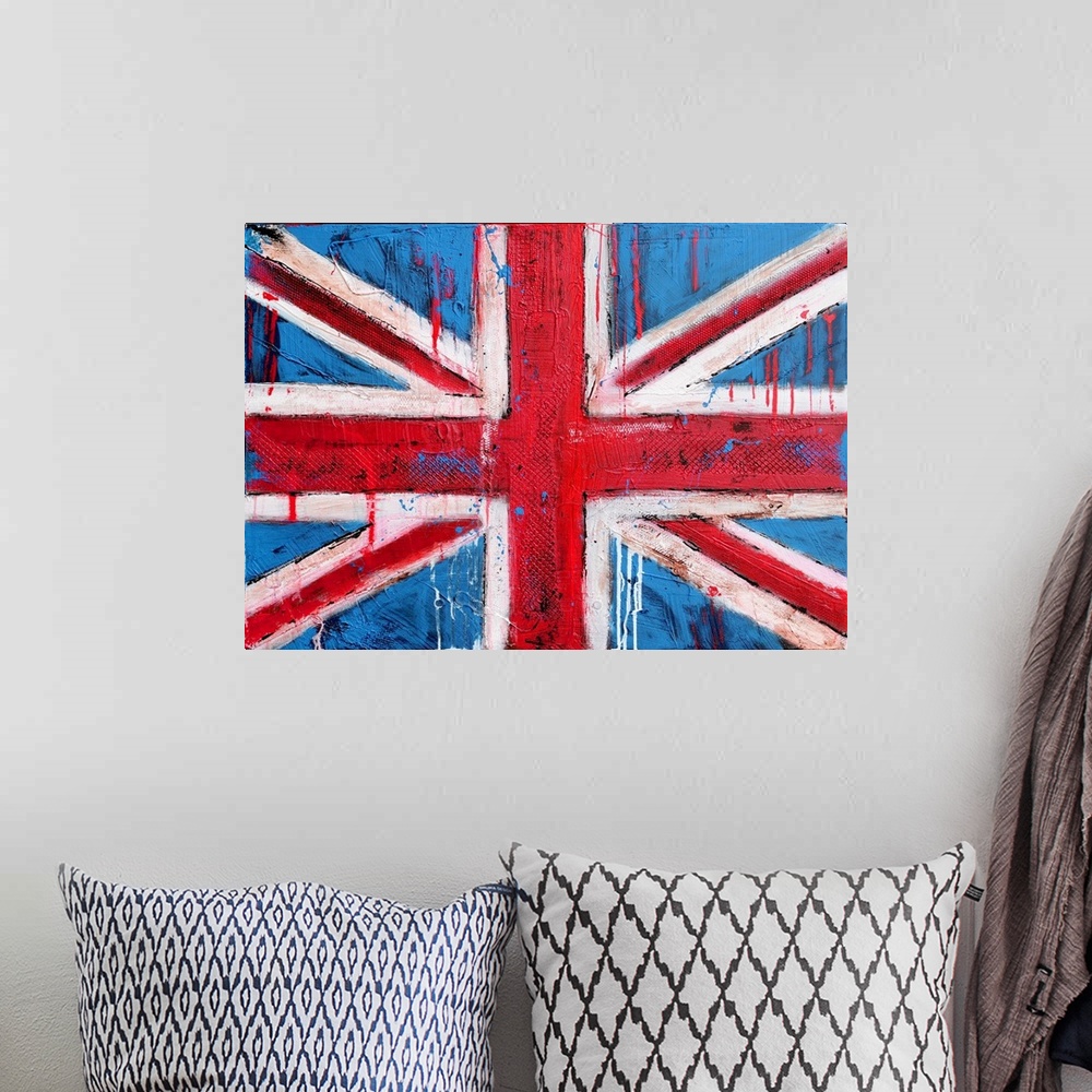 A bohemian room featuring Queen's Jubilee Print