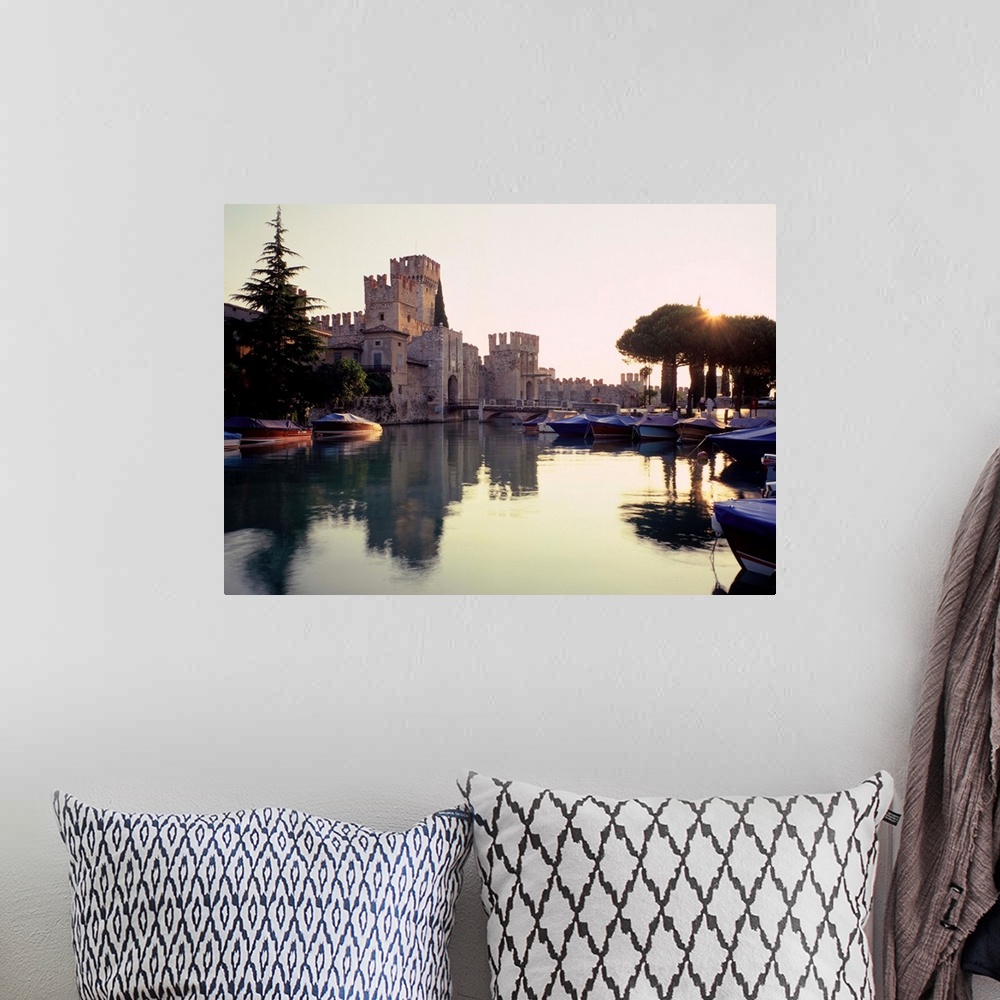A bohemian room featuring Italy, Lake Garda, Sirmione, castle