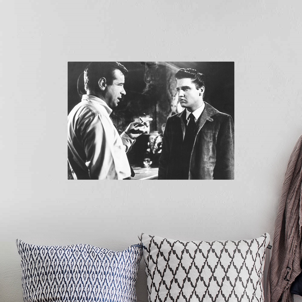 A bohemian room featuring King Creole, From Left: Walter Matthau, Elvis Presley, 1958.