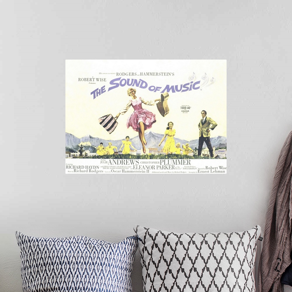 A bohemian room featuring The Sound of Music - Movie Poster