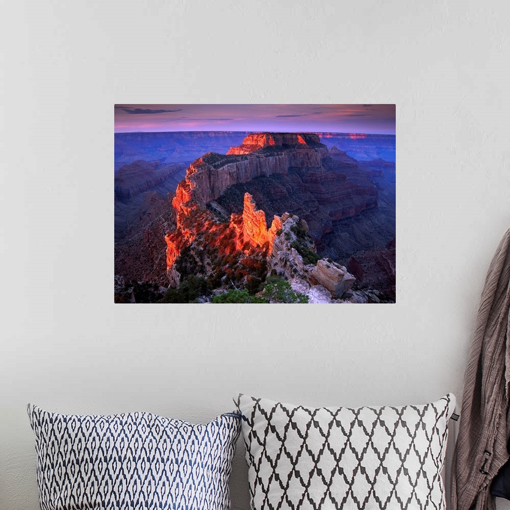 A bohemian room featuring Wotans Throne at sunrise from Cape Royal, Grand Canyon National Park, Arizona