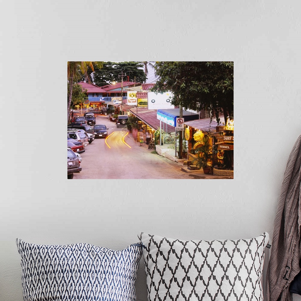 A bohemian room featuring High angle view of cars parked on a street, Montezuma, Costa Rica