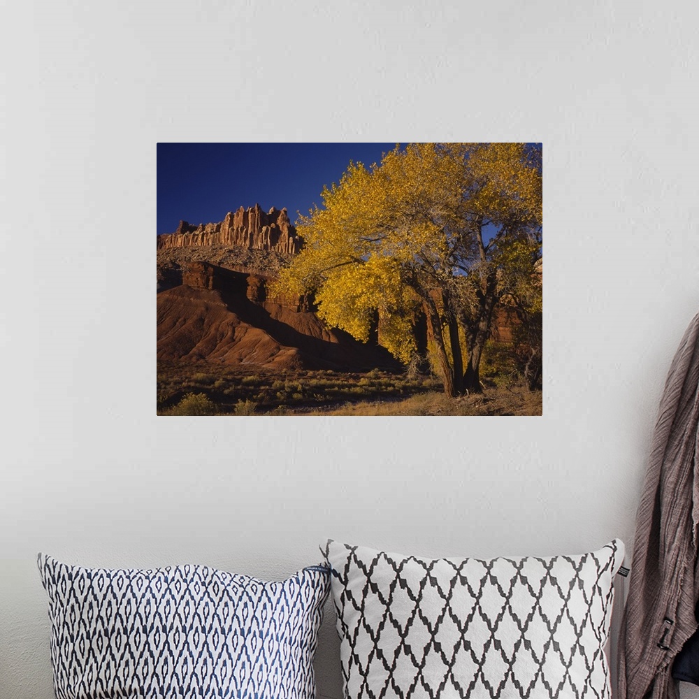 A bohemian room featuring Low angle view of rock formations, Capitol Reef National Park, Utah