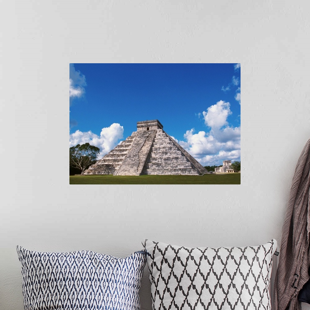A bohemian room featuring El Castillo, Chichen Itza, Yucatan, Mexico.