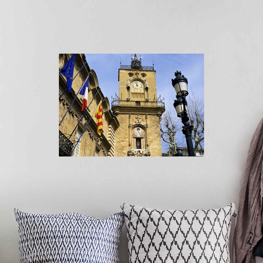 A bohemian room featuring Town Hall and clock tower, Aix en Provence, Provence, France, Europe