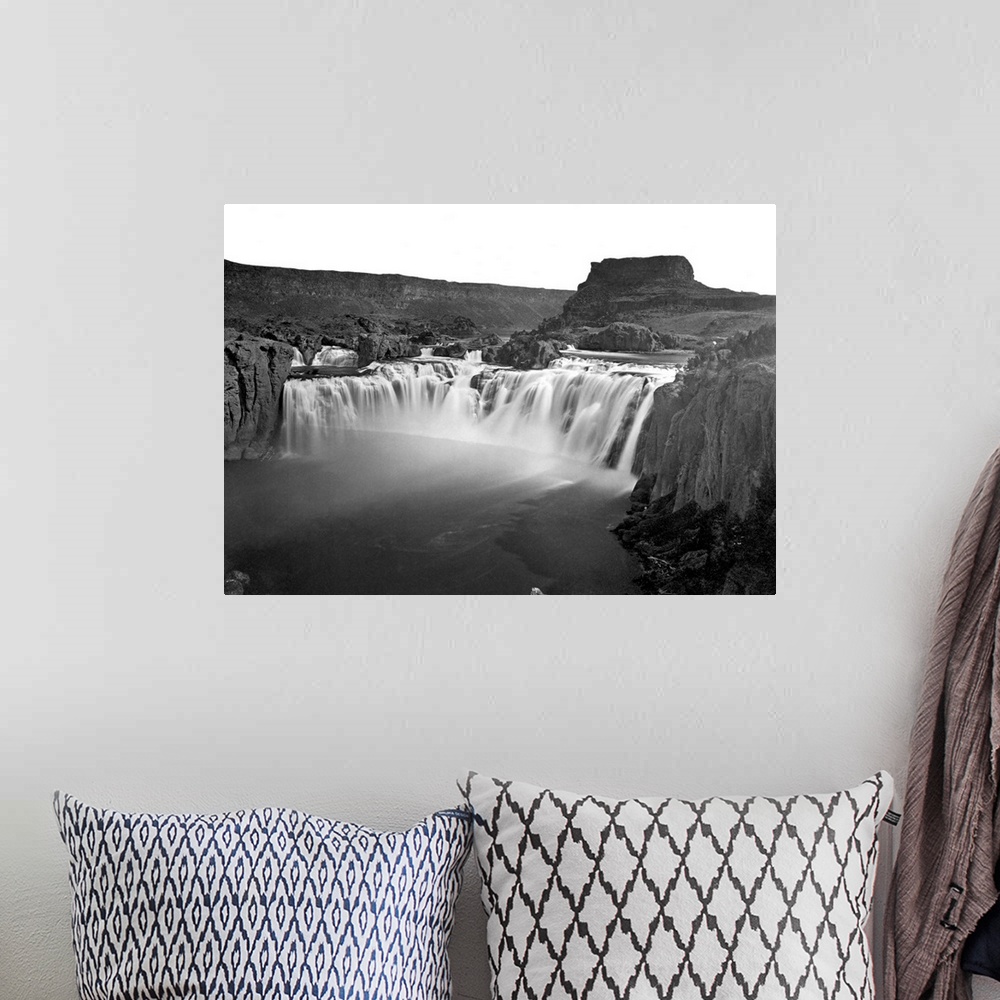 A bohemian room featuring Idaho, Shoshone Falls. A View Of Shoshone Falls On the Snake River In Southern Idaho. Photographe...