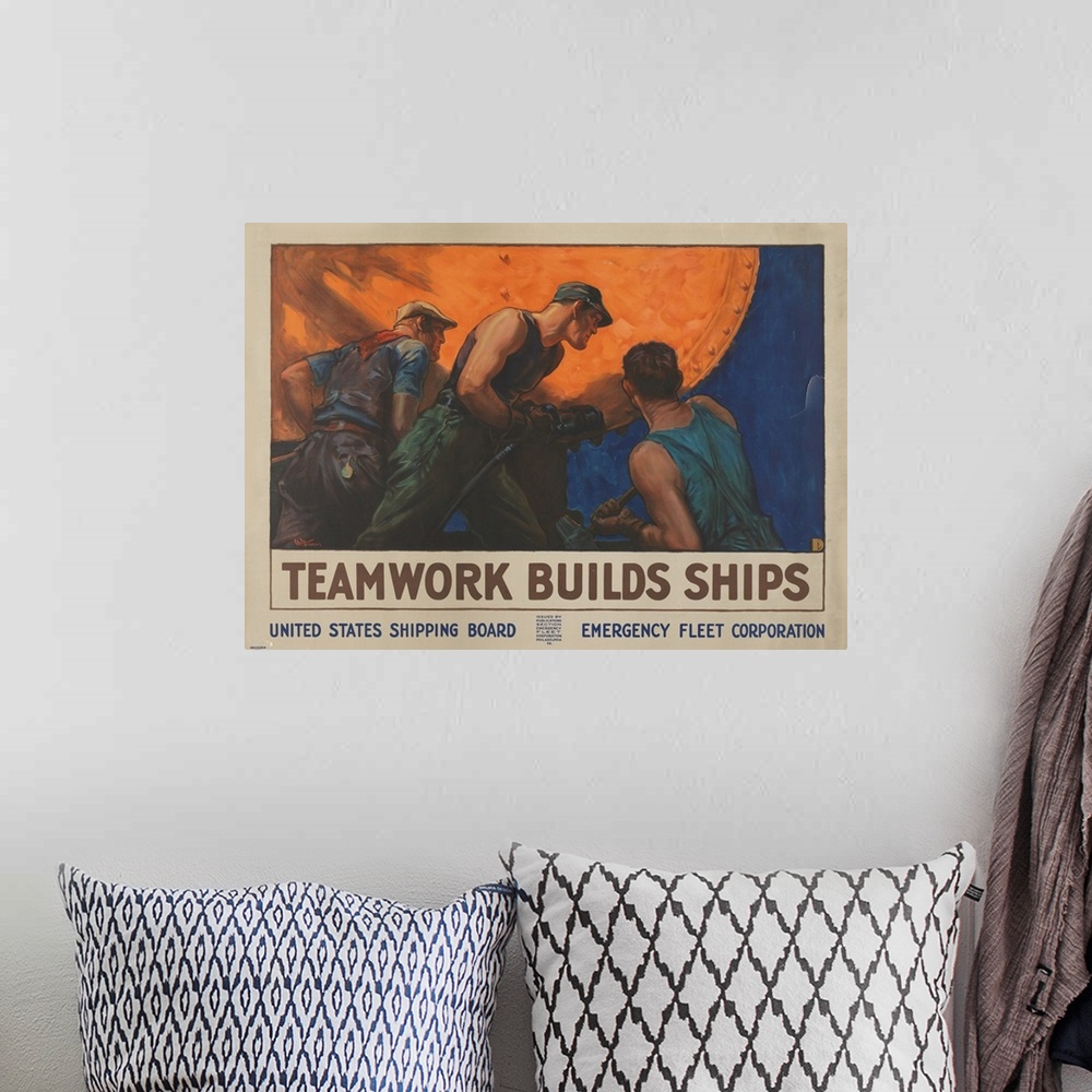 A bohemian room featuring Teamwork Builds Ships