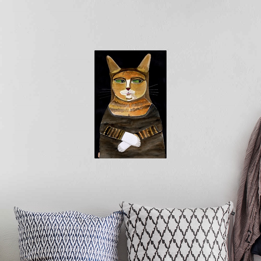 A bohemian room featuring Mona Lisa Cat