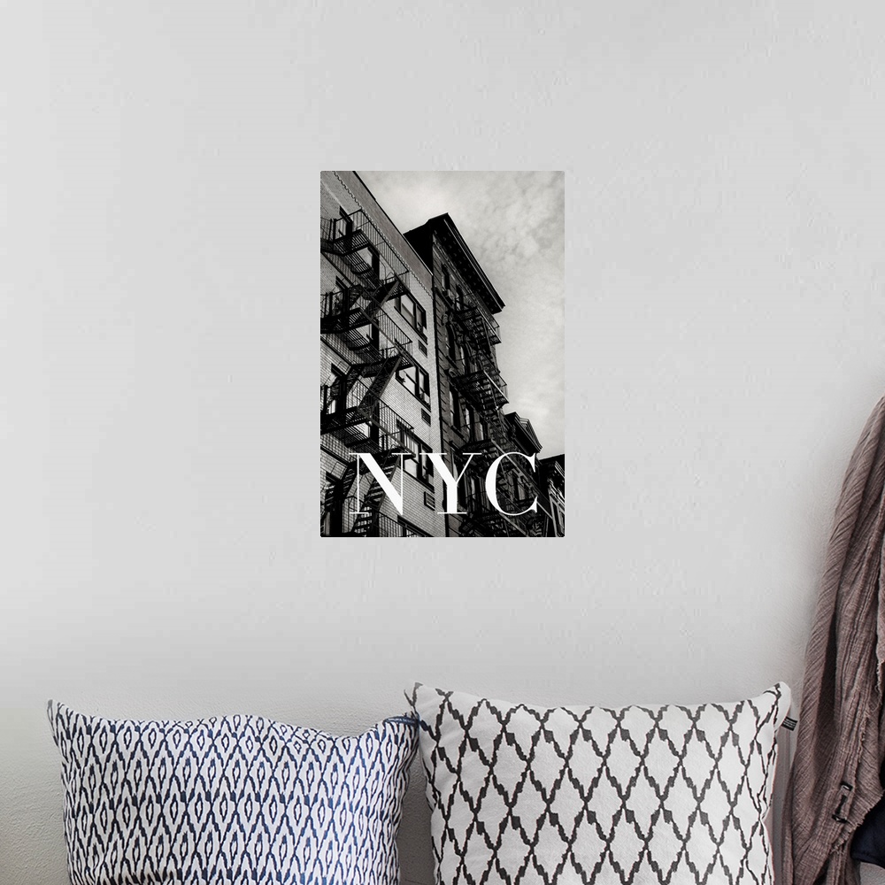 A bohemian room featuring NYC Fire Escapes 2
