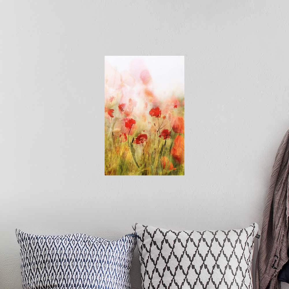 A bohemian room featuring Poppies IV