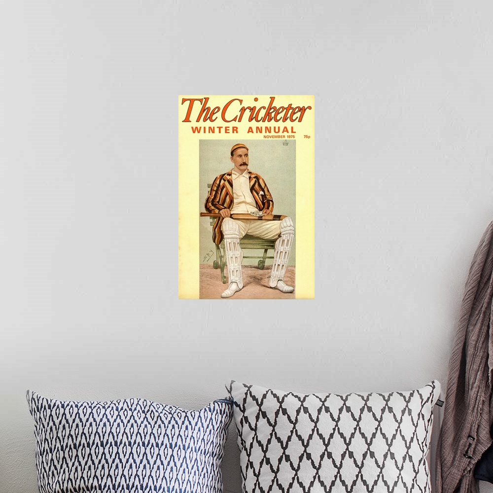 A bohemian room featuring 1970's UK The Cricketer Magazine Cover