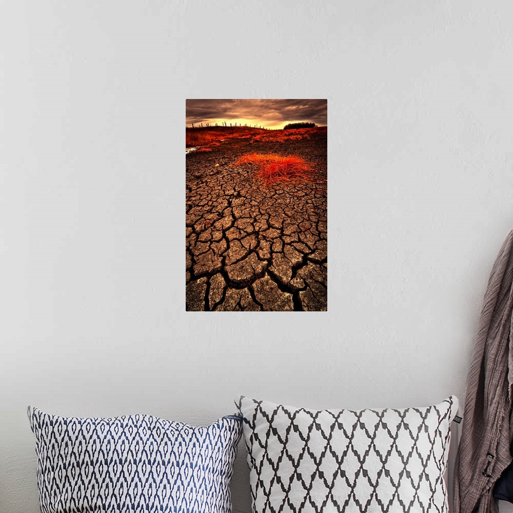 A bohemian room featuring Cracked Parched Earth And Stormy Skies, Alberta, Canada