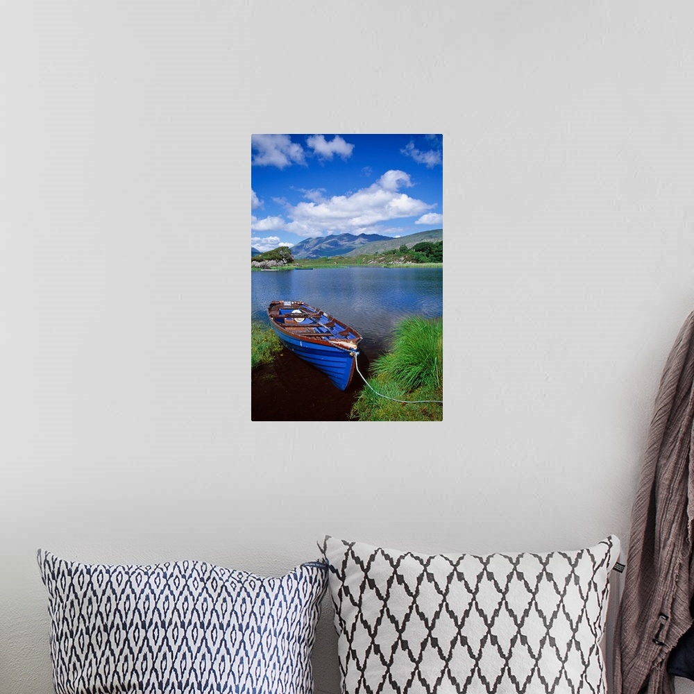 A bohemian room featuring Fishing Boat On Upper Lake, Killarney National Park, County Kerry, Ireland