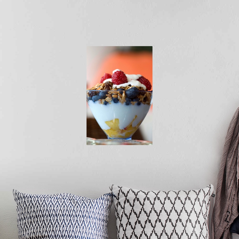 A bohemian room featuring Fruit And Granola In Yogurt