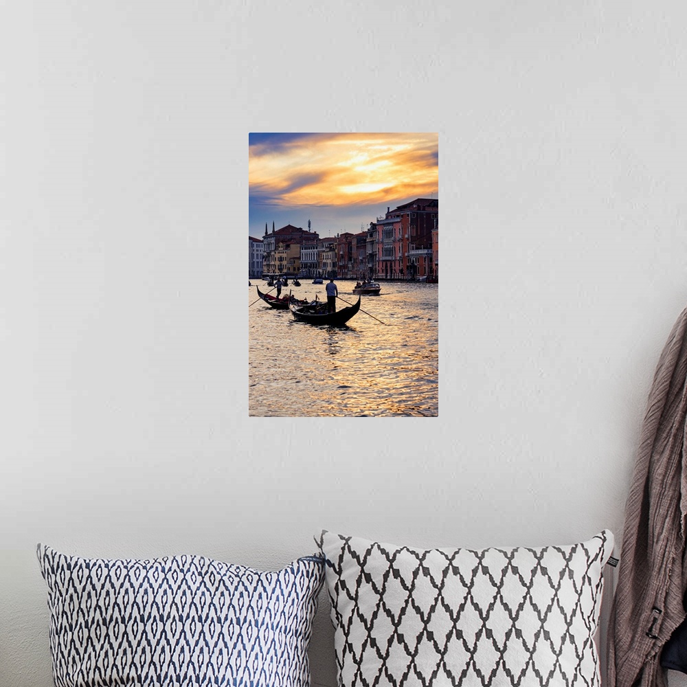 A bohemian room featuring Grand Canal At Sunset, Venice, Italy