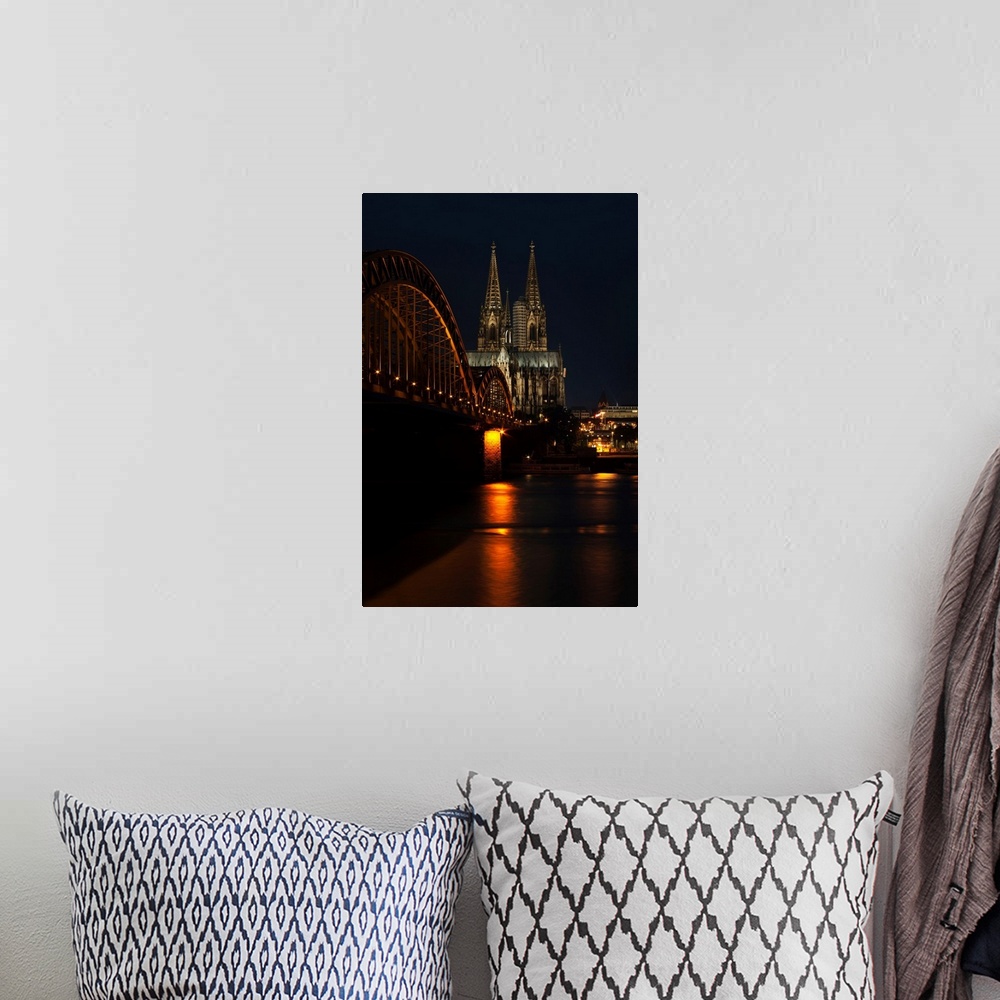 A bohemian room featuring Hohenzollern Bridge Over The River Rhine And Cologne Cathedral, Cologne, Germany