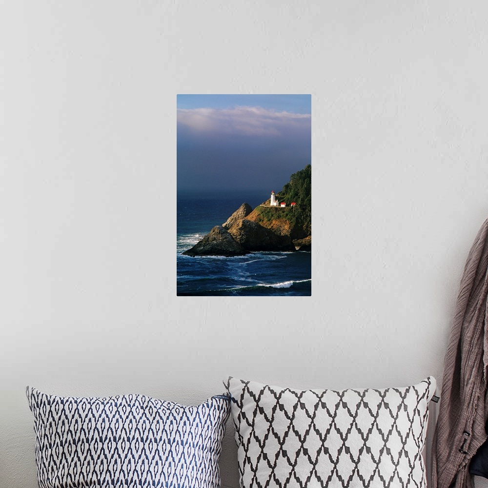 A bohemian room featuring Oregon, Devils Elbow State Park, Heceta Head Lighthouse Overlooking Ocean And Waves
