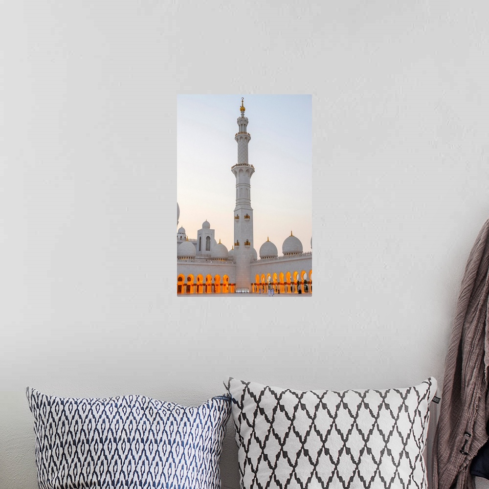 A bohemian room featuring Sheikh Zayed Grand Mosque. The biggest mosque in the UAE and considered one of the 10 largest mos...