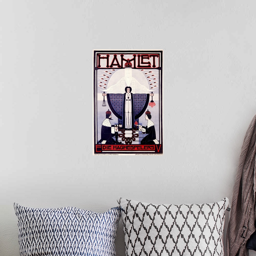 A bohemian room featuring Hamlet , Vintage Poster