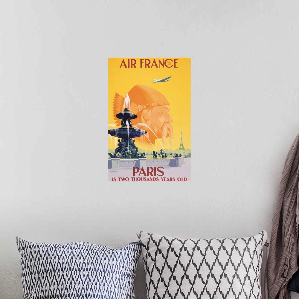 A bohemian room featuring Air France Paris