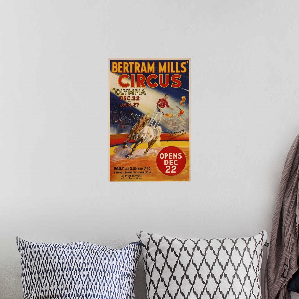 A bohemian room featuring Bertram Mills Circus - Vintage Advertisement