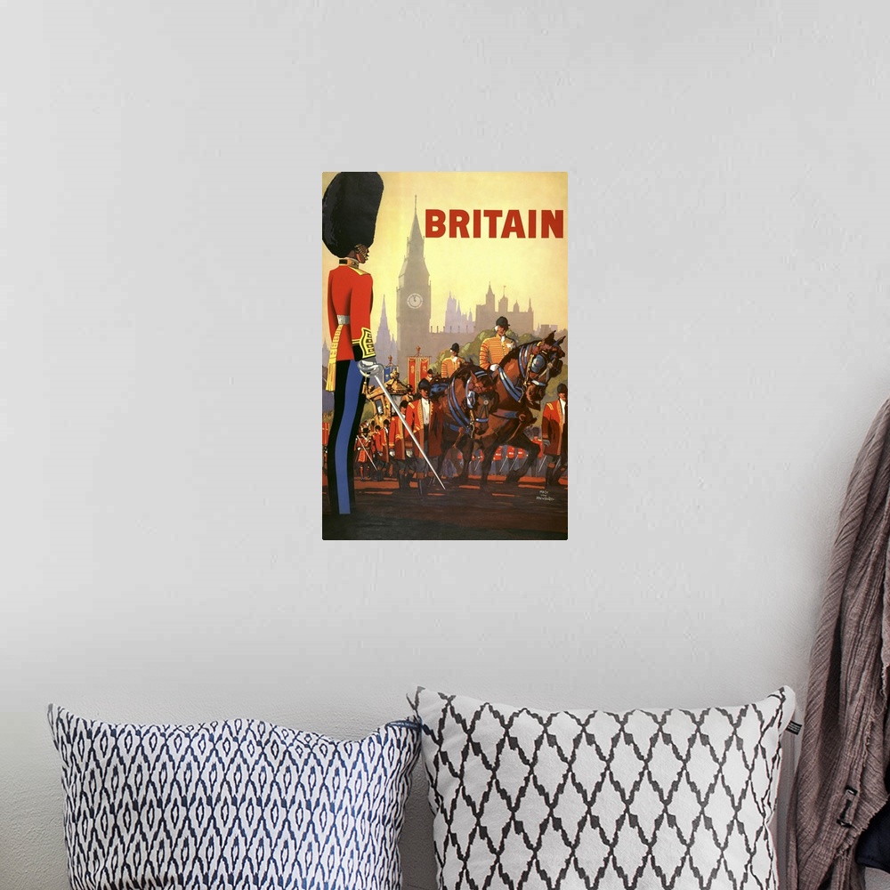 A bohemian room featuring Britain - Vintage Travel Advertisement