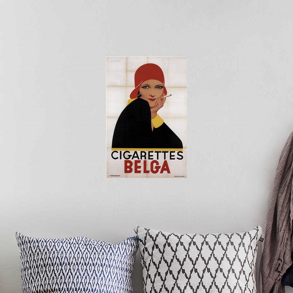 A bohemian room featuring Cigarettes Belga - Vintage Advertisement