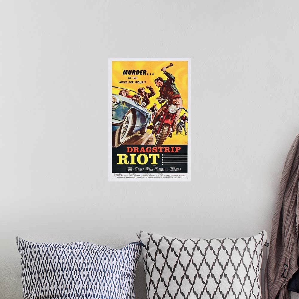 A bohemian room featuring Movie Poster: Dragstrip Riot