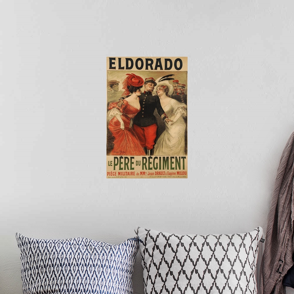 A bohemian room featuring El Dorado - Vintage Theatre Advertisement