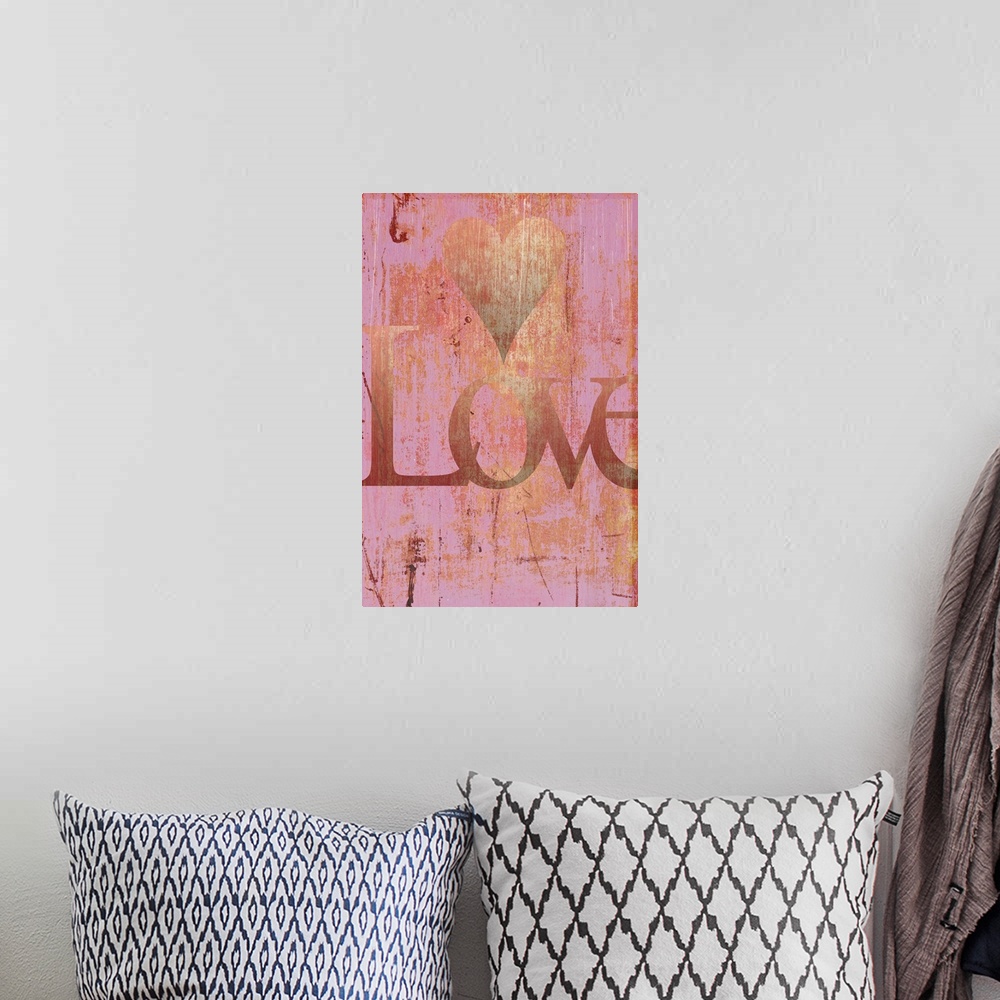 A bohemian room featuring Gold Love and Heart on Pink
