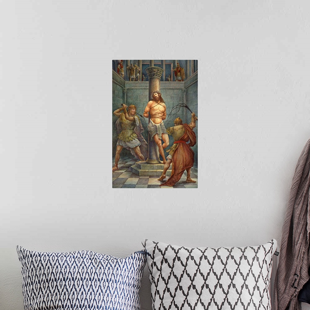 A bohemian room featuring Passion of Christ