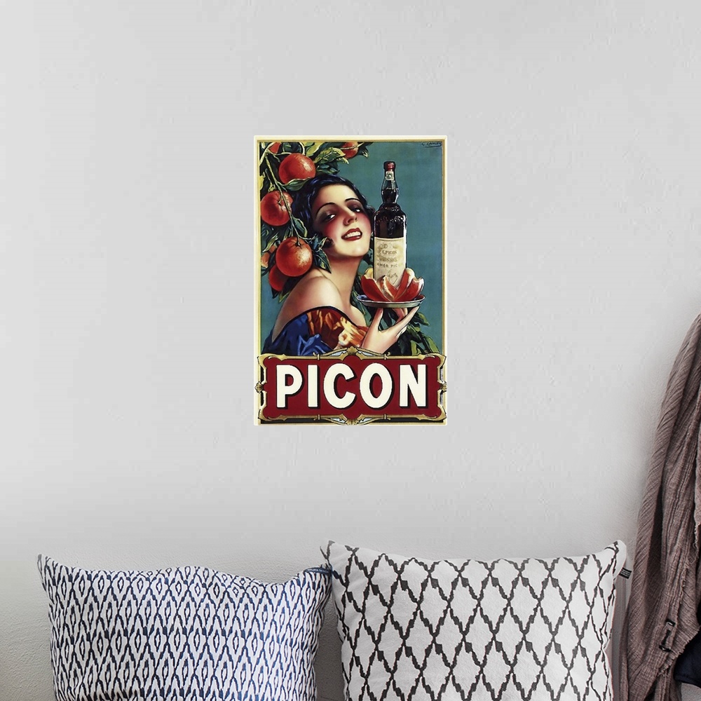 A bohemian room featuring Picon Liqueur - Vintage Beverage Advertisement