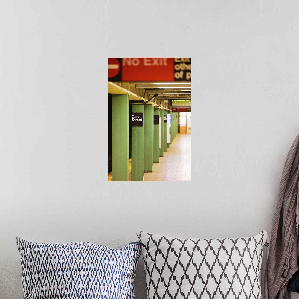 A bohemian room featuring New York City Subway Station At Canal Street