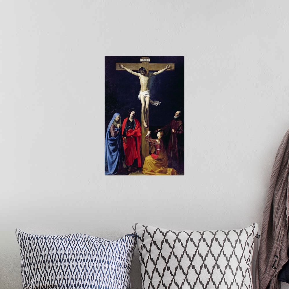 A bohemian room featuring Christ on the Cross with the Virgin, Mary Magdalene, St. John and St. Francis of Paola