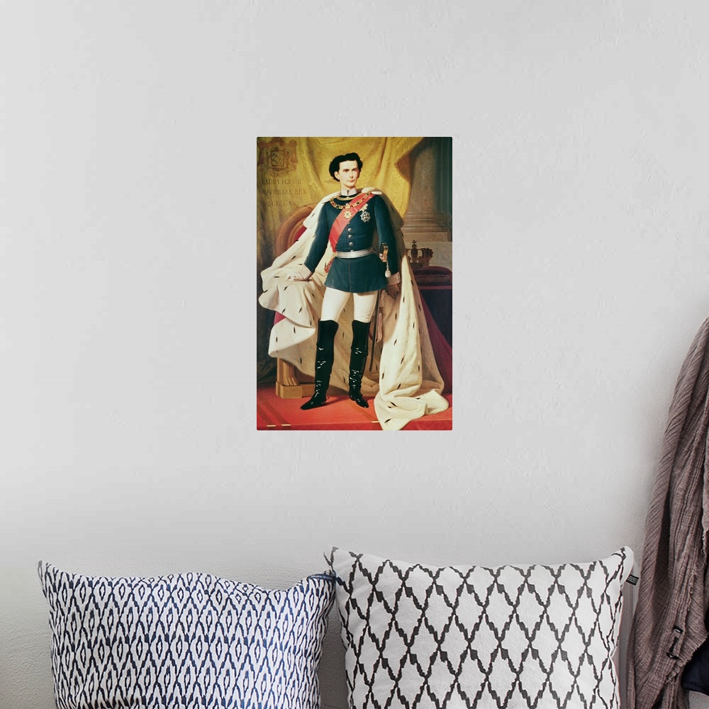 A bohemian room featuring Portrait of Ludwig II (1845-86)of Bavaria in uniform, 1865