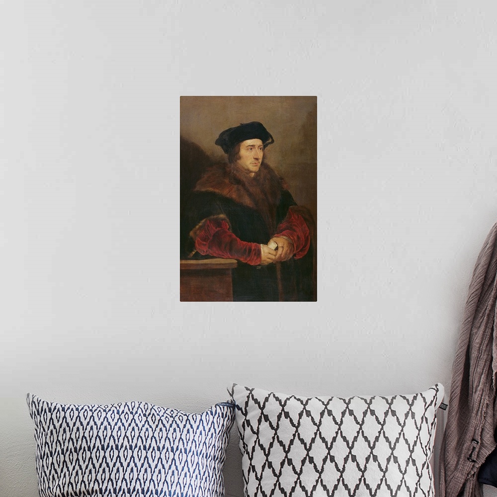A bohemian room featuring XBP335695 Portrait of Sir Thomas More (oil on canvas)  by Rubens, Peter Paul (1577-1640); 105x73 ...