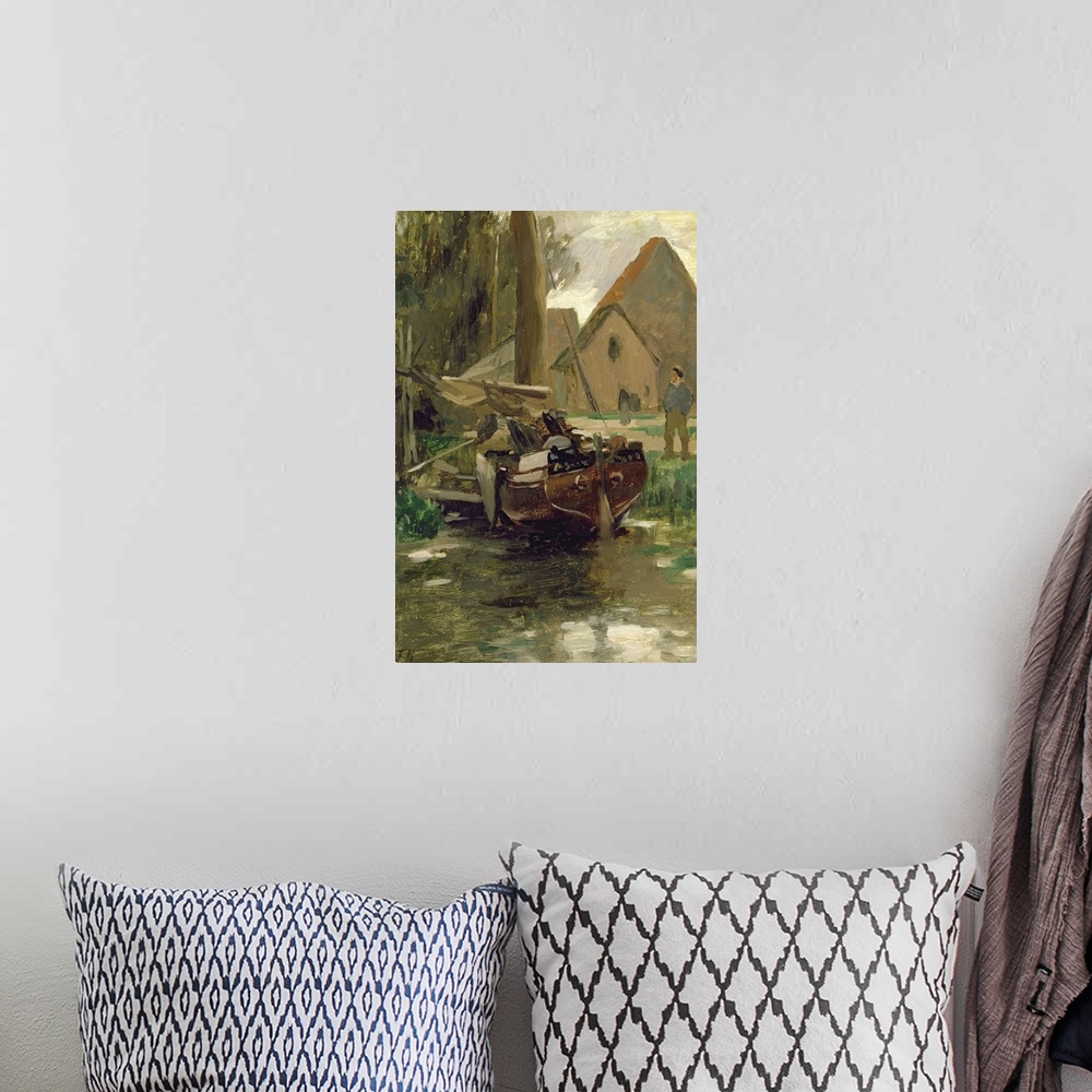 A bohemian room featuring Small Harbour with a Boat