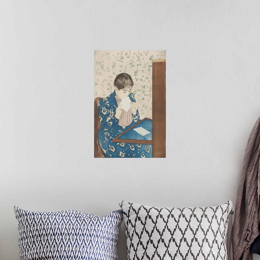 A bohemian room featuring Originally drypoint and aquatint on paper.