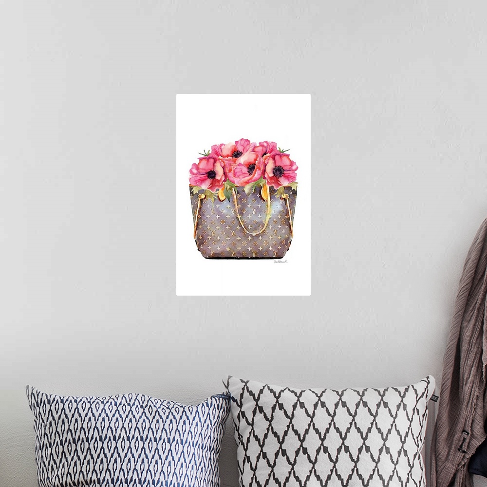 A bohemian room featuring Fashion Bag With Peonies