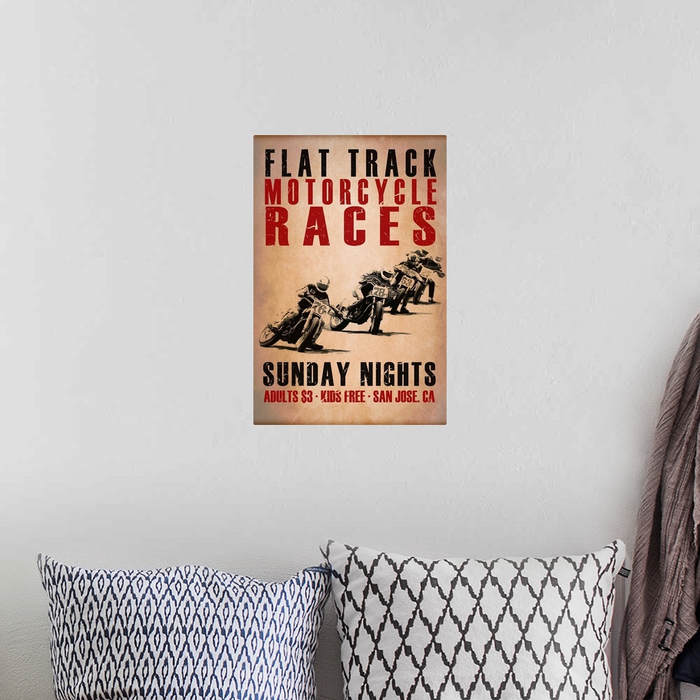 A bohemian room featuring Flat Track Racers