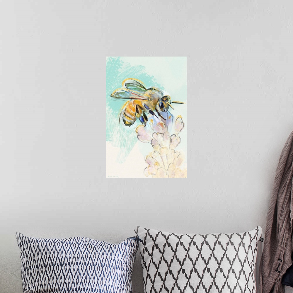 A bohemian room featuring Be a queen bee with this lovely Bee Study.